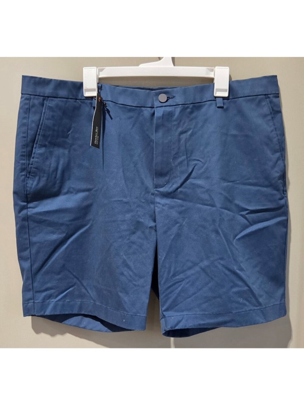 Men's Hawker Rye Tech Shorts Size 40 Blue Chino Stretch 9" Inseam 19.5" Outseam